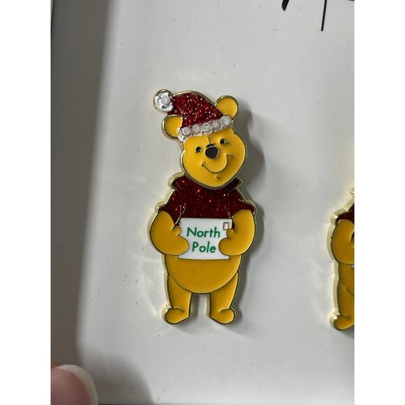 Disney BaubleBar Winnie the Pooh North Pole Moveable Holiday Stud Earrings NEW - Picture 4 of 10